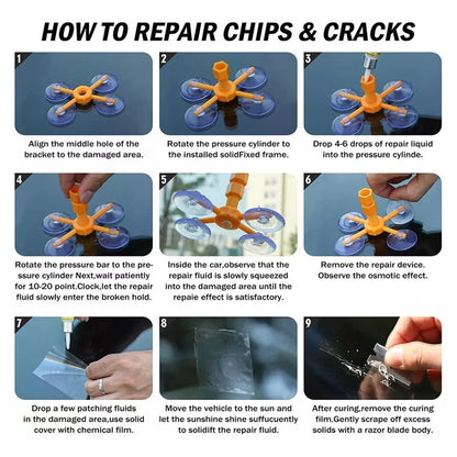 Kit Reparación Parabrisa Auto Vidrio Trizaduras Piquete Mod2