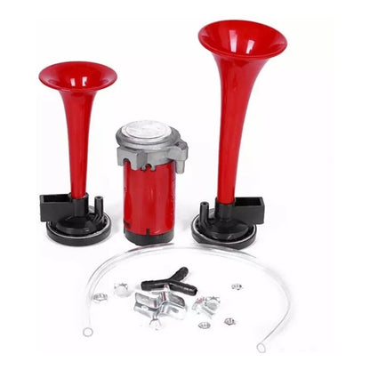 Bocina Doble Eléctrica Trompeta Aire + Compreso Auto 12v
