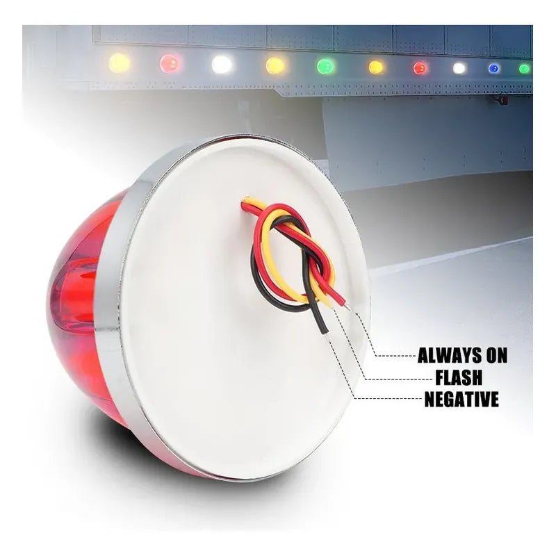 Foco Luz Led Watermelon Estrella Destella Americano 12/24v Cables Negro/rojo/amarillo Rojo 25375 Rojo
