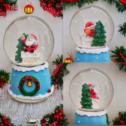Bola De Nieve Esfera Cristal Navidad Luz Música Decora Chica