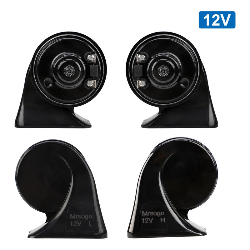X2 Kit Bocina Caracol Control 10 Tonos 12v Auto Sonido Fuert