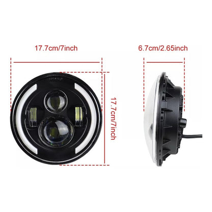Kit Foco Jepp 7'' Ojo D Ángel 1076 + Foco Antiniebla 4'' Led