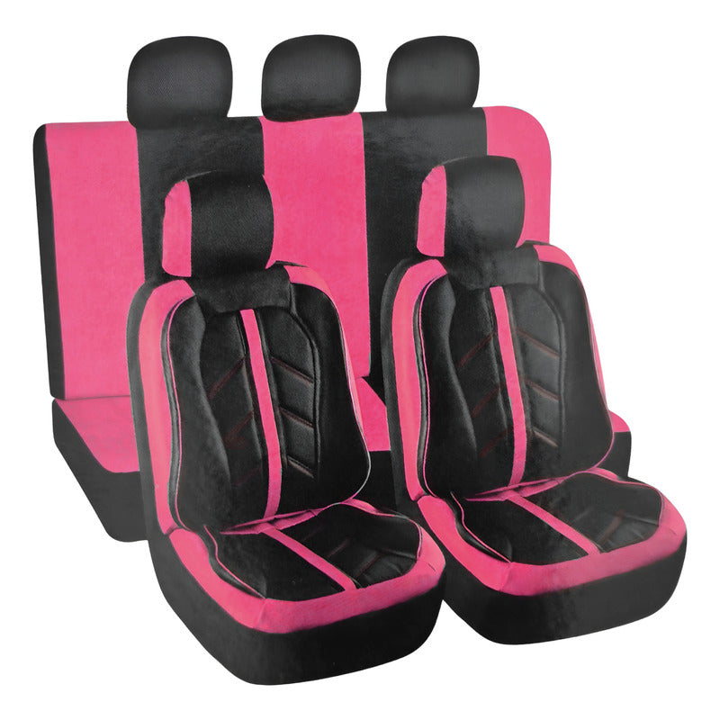 Set Fundas Cubreasiento 100% Eco Cuero Acolchado Cn Bolsillo