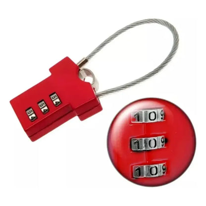 Mini Candado De Seguridad Con Contraseña Multiuso Diseño Color Rojo