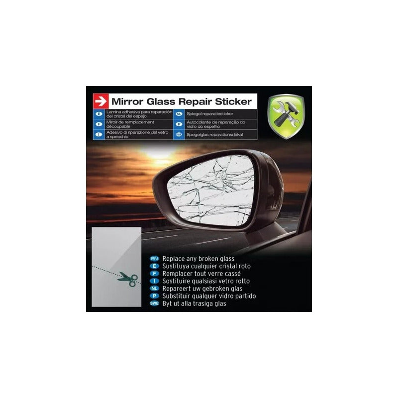 Vinilo Espejo Lamina 20x12.5cm Repara Espejo Retrovisor Auto
