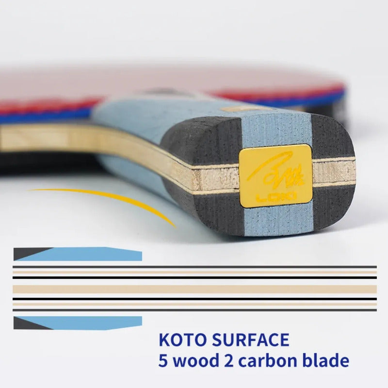 Paleta Profesional Loki W9102 Tenis De Mesa + Estuche Pelota Celeste Fl (cóncavo)