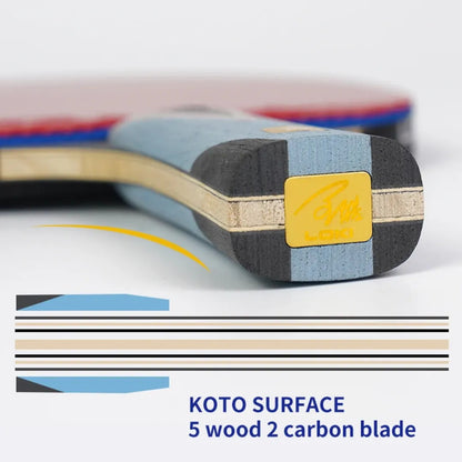 Paleta Profesional Loki W9102 Tenis De Mesa + Estuche Pelota Celeste Fl (cóncavo)