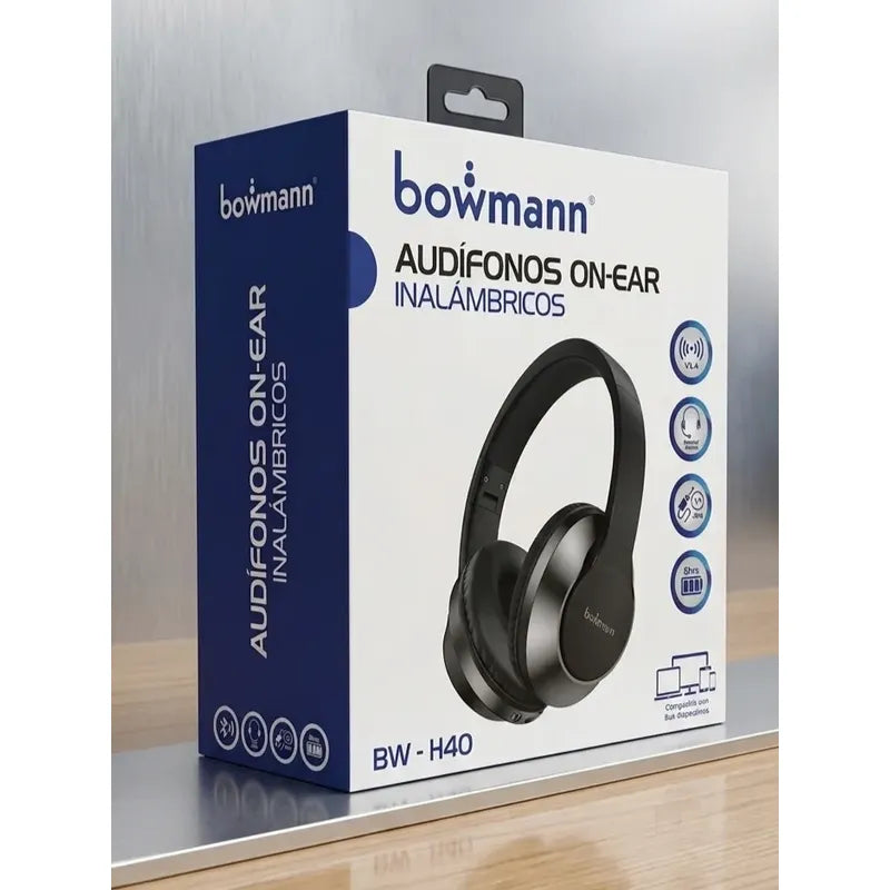 Auriculares Nalámbricos Bowmann Bluetooth Bw-h40 Audífonos Negro