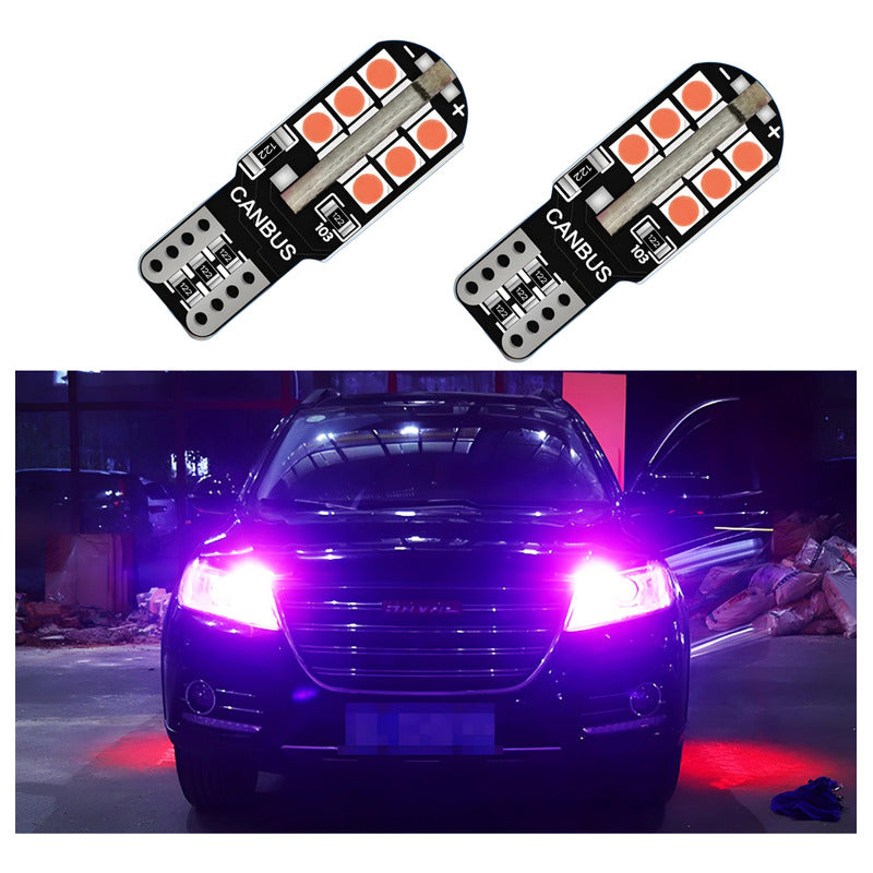 X2 Ampolleta T10 Luz Rosa W5w 24led Cola Pescado 12v Canbu