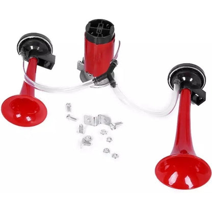 Bocina Doble Eléctrica Trompeta Aire + Compreso Auto 12v
