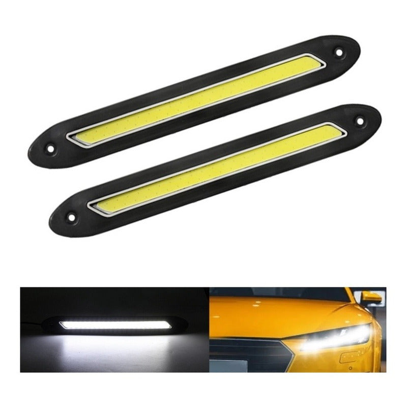 X2 Tira Led Cob Alto Brillo Neblineros Adhesivo Diseño Auto