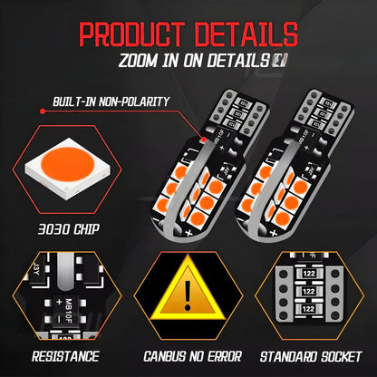 X2 Ampolleta T10 Luz Rosa W5w 24led Cola Pescado 12v Canbu