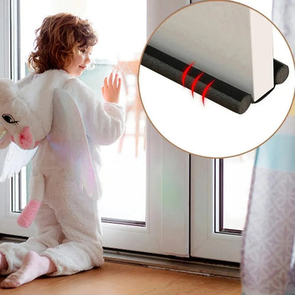 Protector Doble Aislante Frío Polvo Insecto Burlete Puerta Color Negro Liso