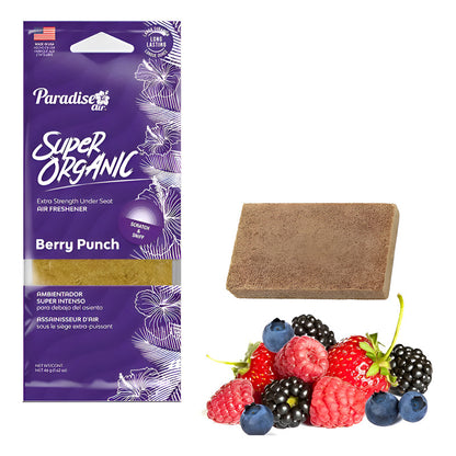 Ambientador Super Organic Aromatizante Paradise Air Auto Cas Color Madera Fragancia Berry Punch