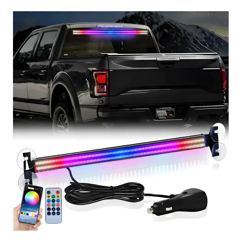 Baliza De Parabrisa Bluetooth Barra Led Rgb 102cm + Control