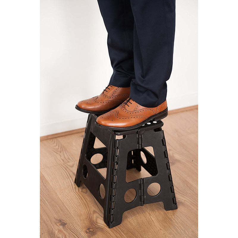Taburete Plegable Banquito Pórtatil Escala 22*29*39cm Ryc Puntos Negro