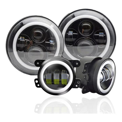 Kit Foco Jepp 7'' Ojo De Ángel + Foco Antiniebla 4'' Wrangle