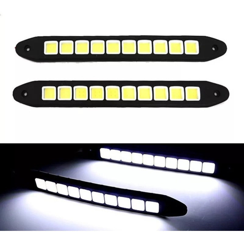X2 Tira Led Cob Alto Brillo Neblineros Adhesivo Diseño Auto