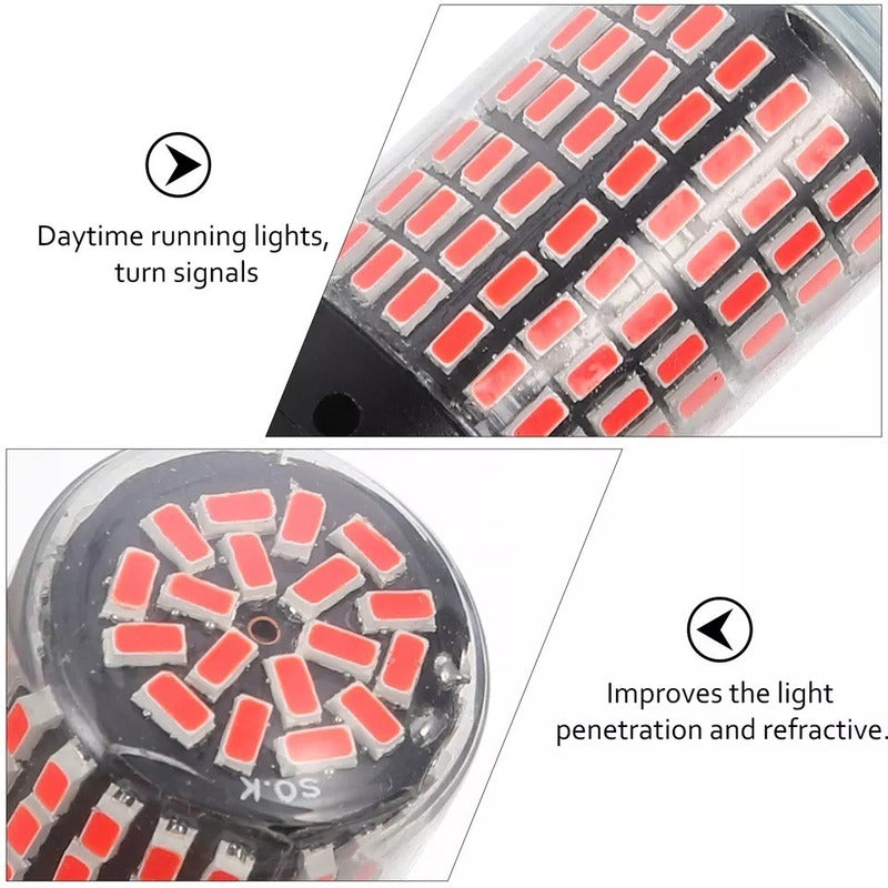 X2 Ampolleta Destellante Rojo 144led Luz Freno Estrobo Canbu