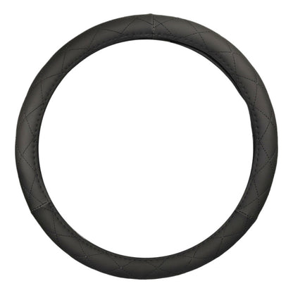 Funda Cubre Volante 38cm Ecocuero Hilo Negro Auto 024