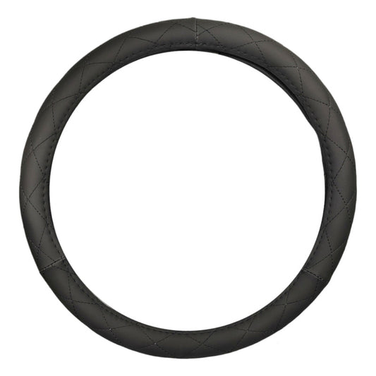 Funda Cubre Volante 38cm Ecocuero Hilo Negro Auto 024