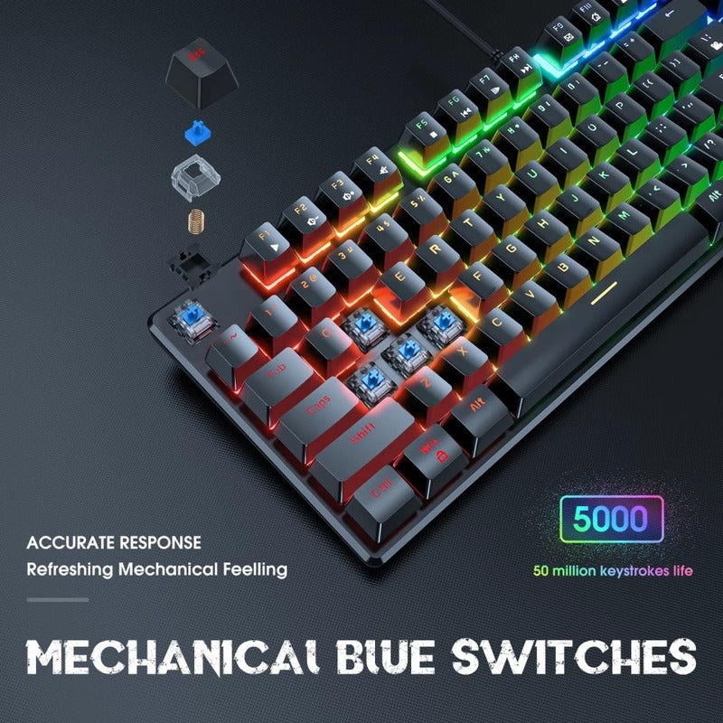 Teclado Gamer Mecánico Rgb Keyboard Para Juego Onikuma /r&c Negro Español Latinoamérica
