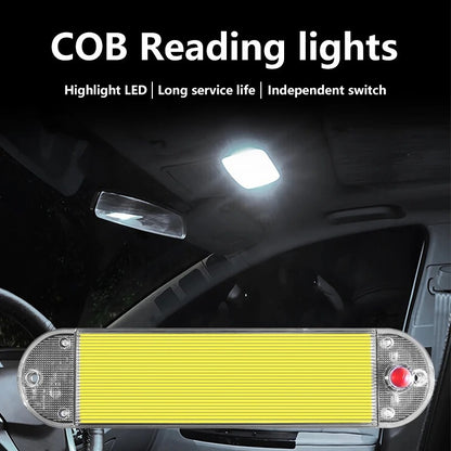 Luz De Techo Interior Led Cob Auto Universal 12-24v 142977
