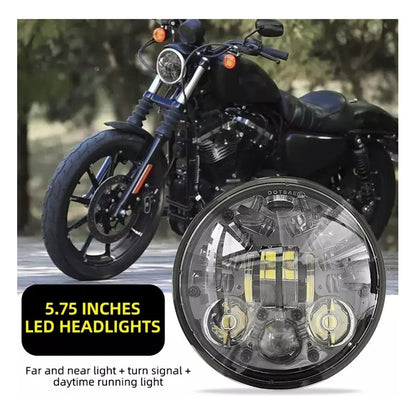 Foco Led Delantero De Moto Con Luz De Viraje 5.75 Pulgada H4