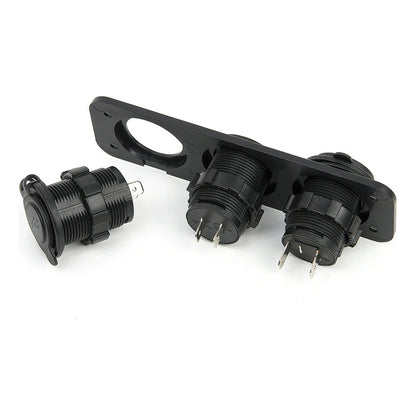 Panel Triple Adaptador 2usb + Voltímetro + Cenicero 12-24v