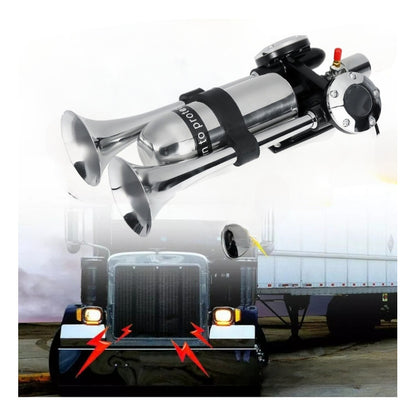 Bocina De Aire Blazer Eléctrica Doble Trompeta 12-24v Potent