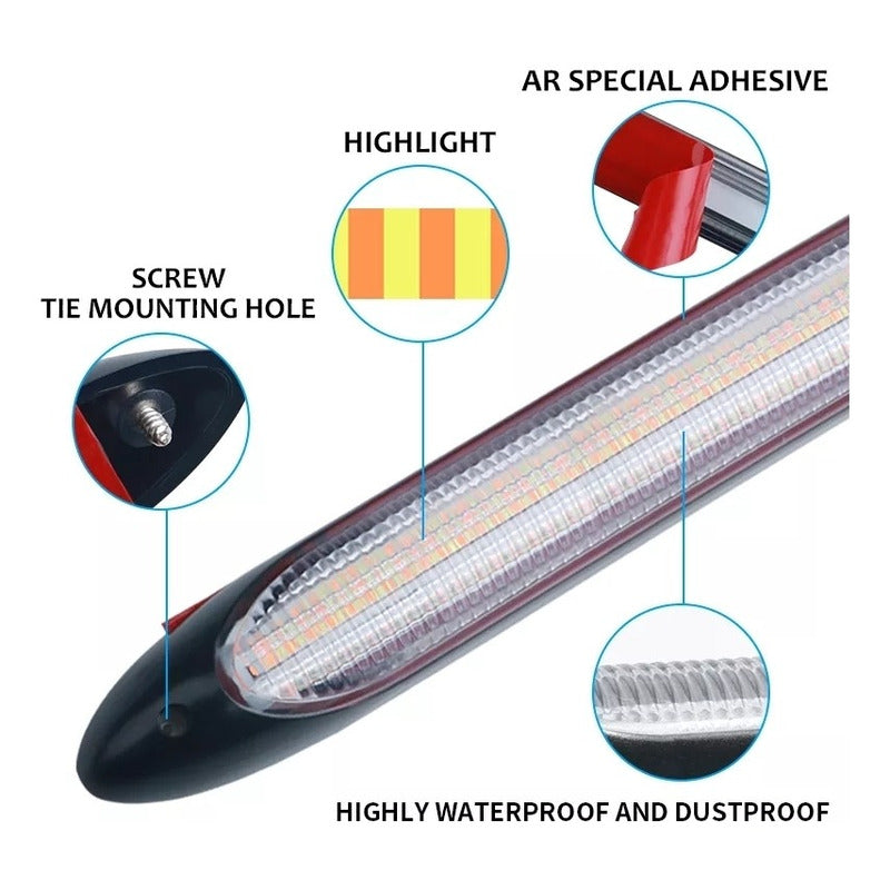 X2 Tira Luz Led Neblinero Secuencial Blanco Amarillo 23 Cm /