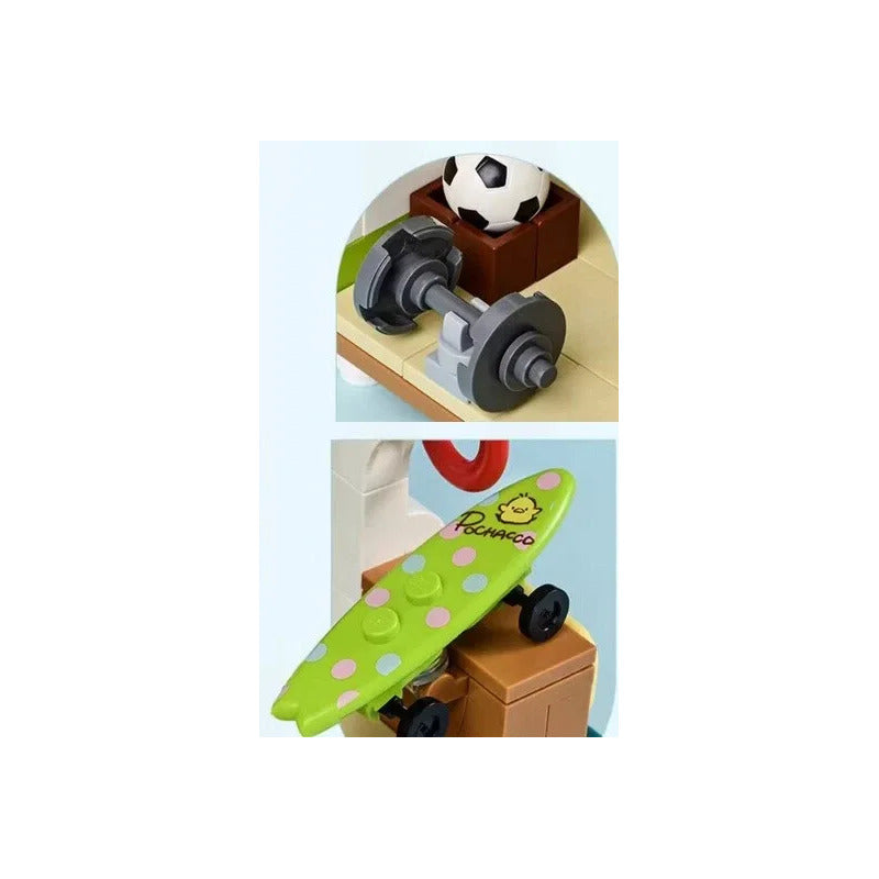 Set Bloque De Construcción Keepplay Sanrio 366 Pieza Kawaii 366 Pochacco Sports Hall