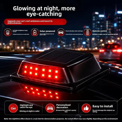 Luz Led Solar Rgb +control Remoto Estroboscopica Techo Capot