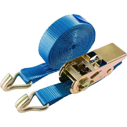 Eslinga De Amarre Con Tensor 25mm X 4.6mt Eslinga Ratchet Azul H72-46