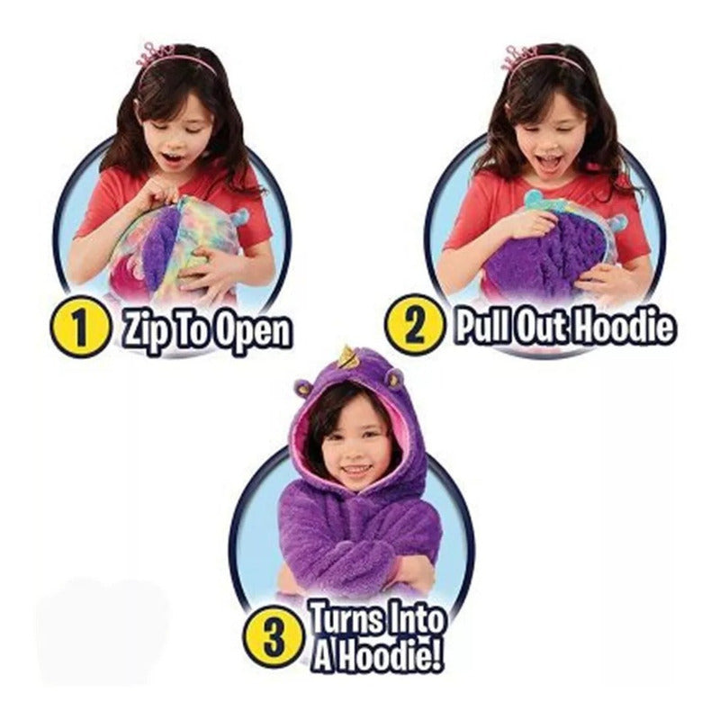 Poleron Con Capucha Peluche Convertible Niño Niña Huggle R&c Única Panda