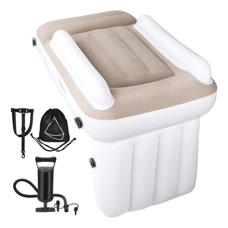 Cama De Viaje Inflable Para Bebés Niñ@s Para Avión Auto Ryc Color Beige/blanco