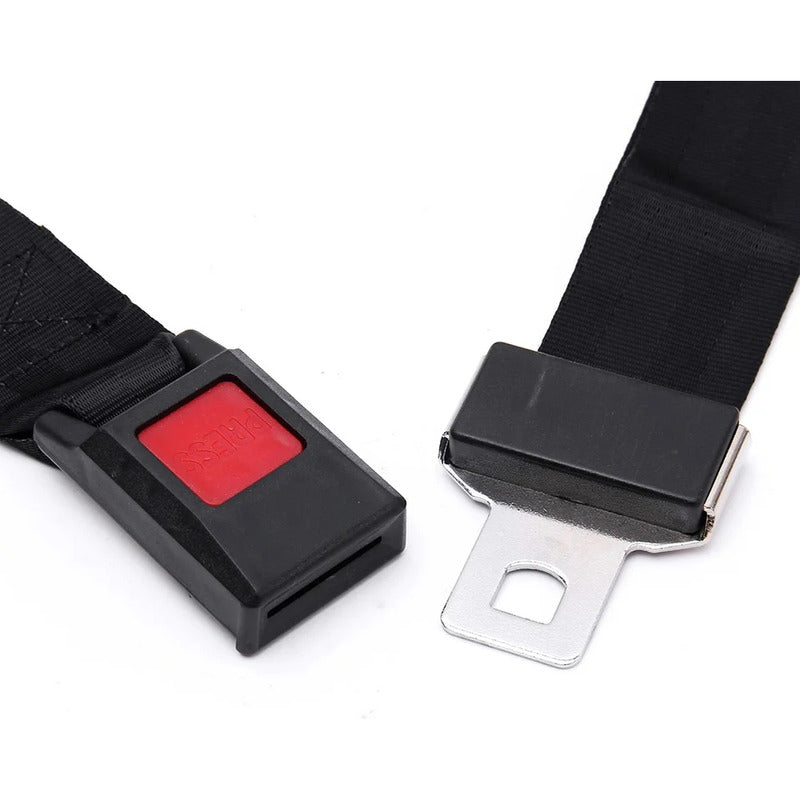 X2 Cinturon De Seguridad Universal 2 Puntas Negro /ryc