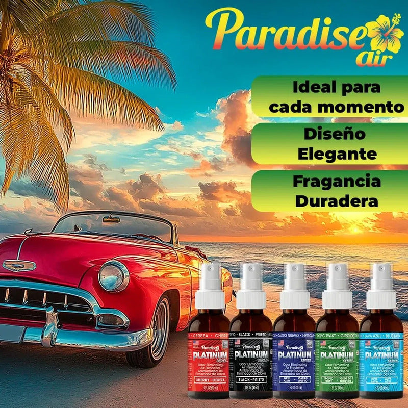 Aromatizante Paradise Air Platinum Eliminador D Olores Spray Transparente Cherry - Cereza
