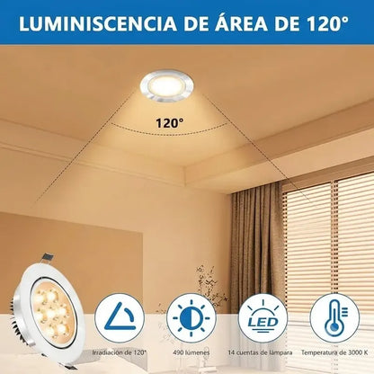 Foco Led Empotrable Redondo 7w Foco De Techo Embutido /r&c Luz Cálida 3000-3200k 22048