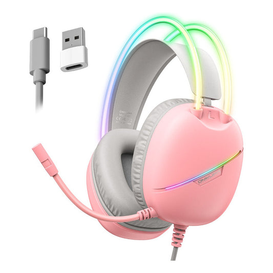 Audifono Gamer Onikuma X33 Conexión Usb Y Tipo C Luz Rgb