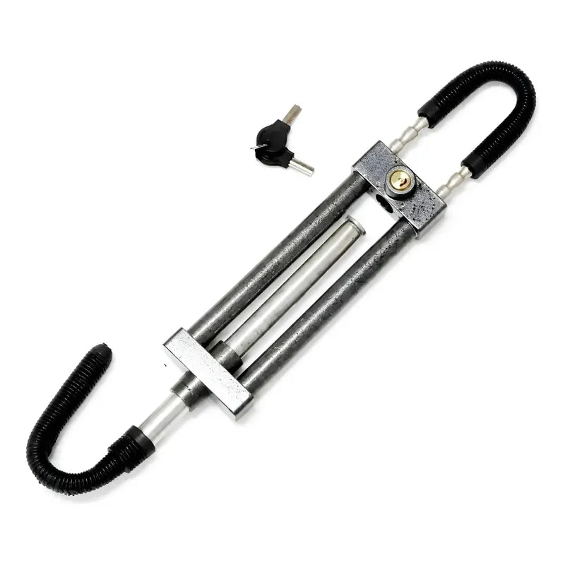 Traba Volante Y Pedal Antirrobo + Llave Seguridad Auto /r&c Oscuro 13283