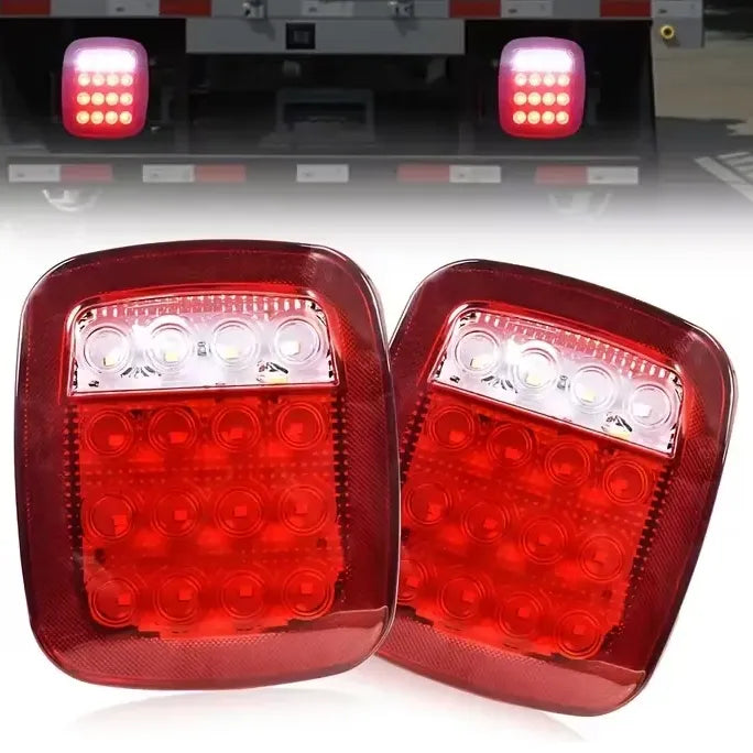 X2 Foco Trasero Led 12v Auto Camión Carro Arrastre Universal Ambos Lados Rojo Blanco 30101