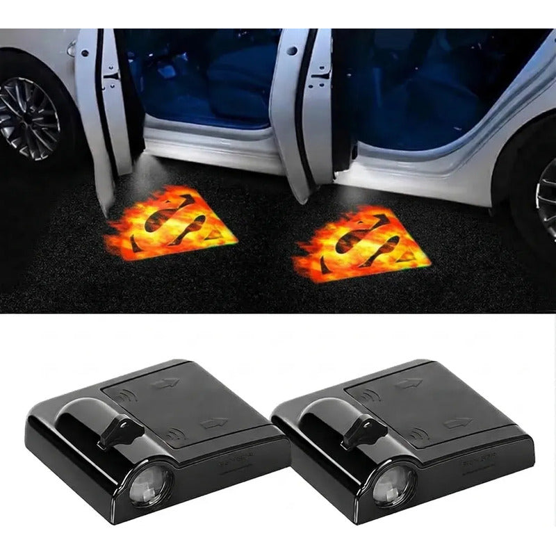 X2 Luces De Cortesía Led Luz Bienvenida De Puerta De Autos Pilas Super