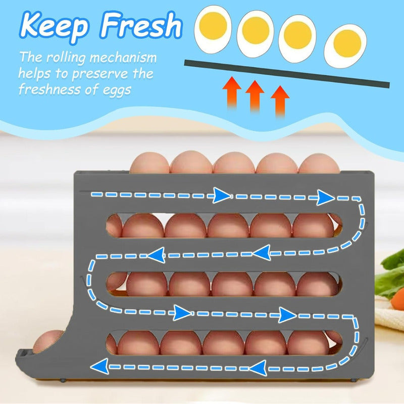 Dispensador De Huevos Caja Para 30 Unidades Organizador Color Gris