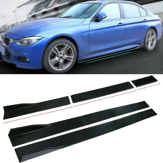 Lip Bumper Lateral 2mts Faldón Negro Brillante Universal /r&