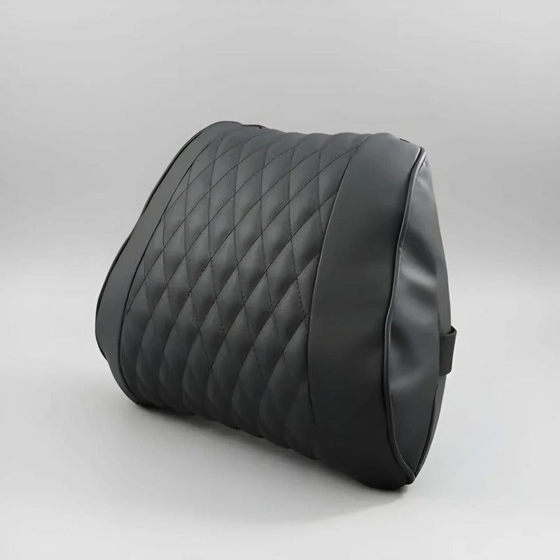 Cojin Apoya Cabeza Almohada Cojin Lumbar Eco Cuero Para Auto Negro
