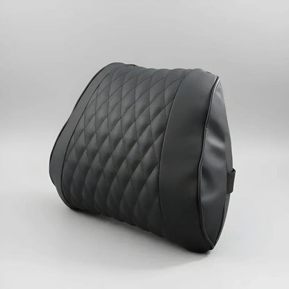Cojin Apoya Cabeza Almohada Cojin Lumbar Eco Cuero Para Auto Negro
