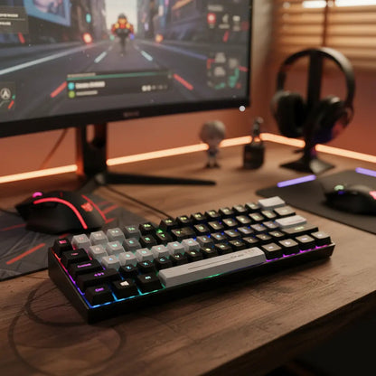 Teclado Mecanico Onikuma G55 Rgb Gaming Negro Inglés Us