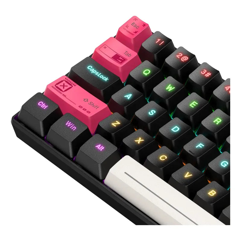 Teclado Mecanico Compacto Onikuma G55 Con Reemplazo Teclas Negro Rosa Bkanco G55 Inglés Us