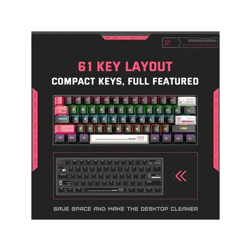 Teclado Mecanico Onikuma G55 Rgb Gaming Negro Inglés Us